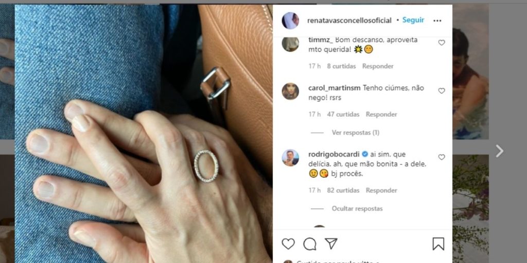 Renata Vasconcellos surgiu de mãos dadas com marido (Foto reprodução)