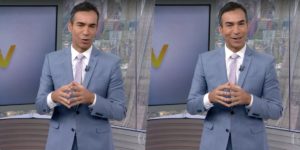 César Tralli anunciou despedida, ao vivo, na Globo (Foto reprodução)