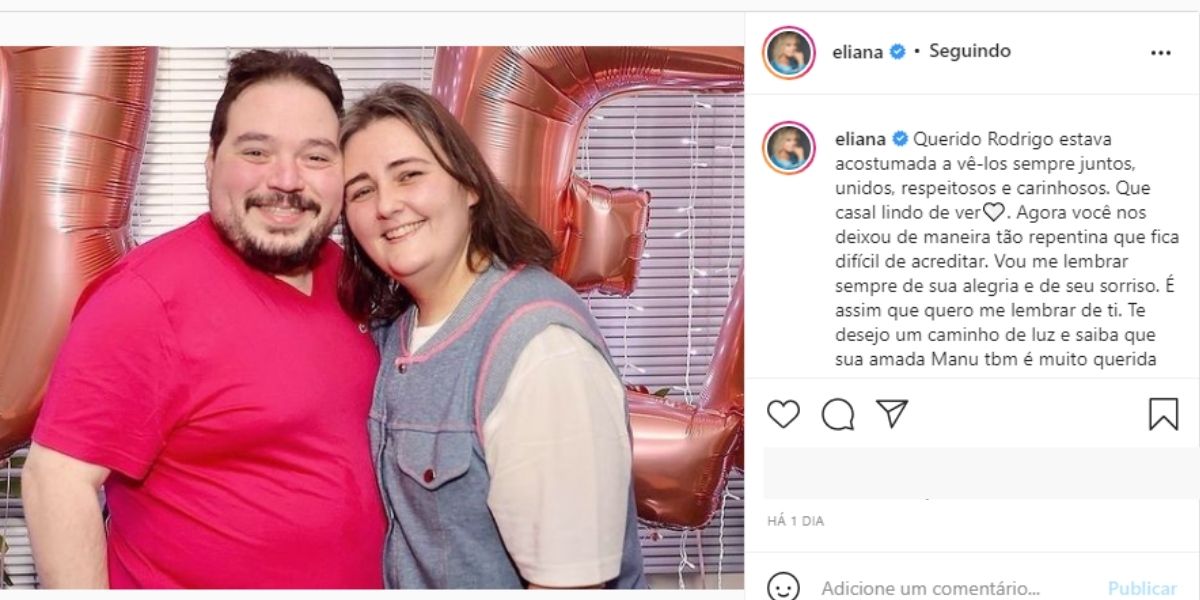 Eliana comunicou a morte de marido de fotógrafa do SBT; Ela é amiga do casal 