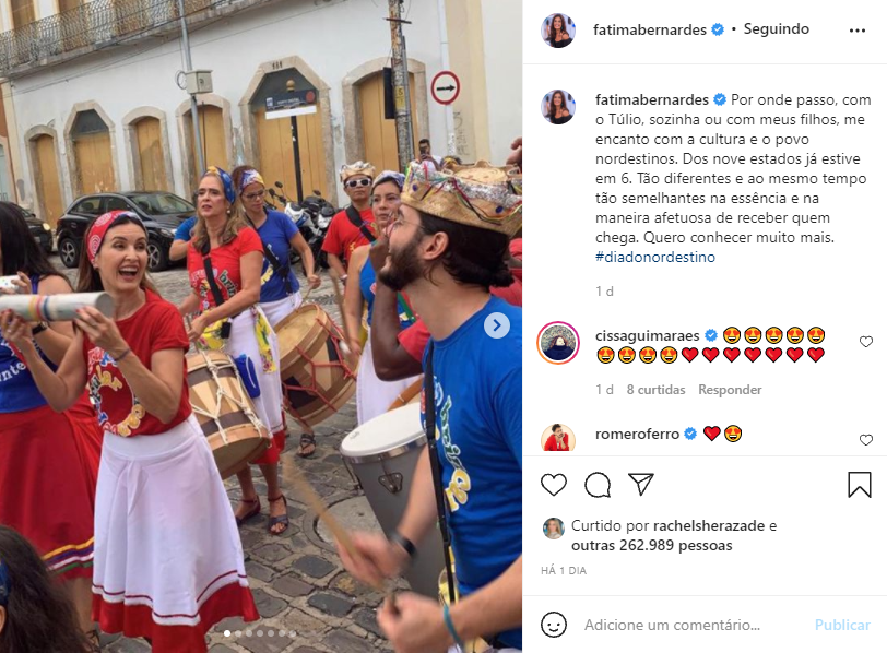 Fátima Bernardes falou sobre dia do amado e fez declaração (Foto: Reprodução)