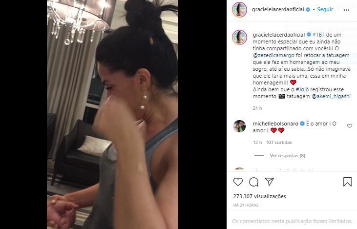 Graciele Lacerda se emocionou com homenagem de Zezé (Foto: Reprodução/Instagram)