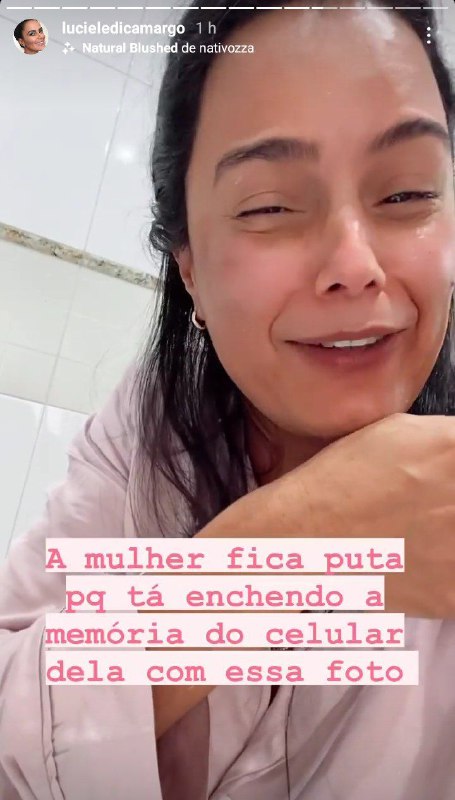 Esposa de Denílson chorou de rir com vídeo divertido (Foto: Reprodução)