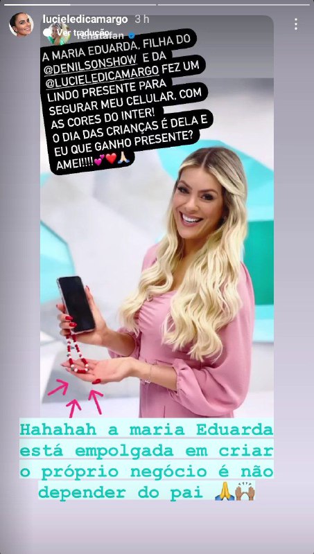 Renata Fan decidiu mandar recado para Denílson e Luciele, após receber presente (Foto: Reprodução)