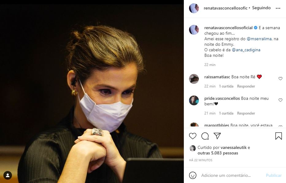 Renata Vasconcellos acabou se despedindo apenas uma semana intensa de trabalho (Foto: Reprodução)