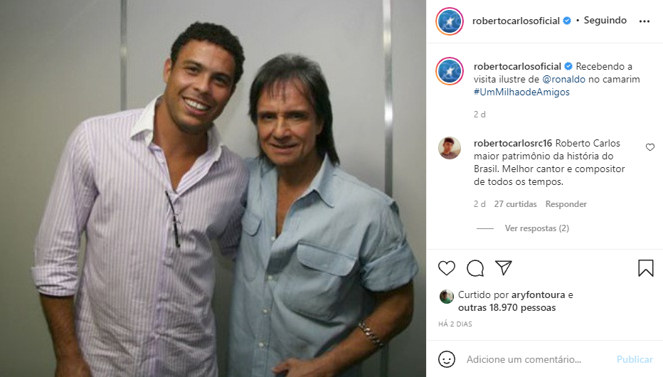 Roberto Carlos recordou encontro com Ronaldo Fenômeno (Foto: Reprodução)