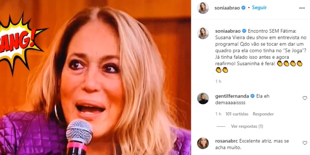 "Quando vão se tocar?", Sonia Abrão expõe Susana Vieira, explode em verdades e diz o que pensa: "Deu show"