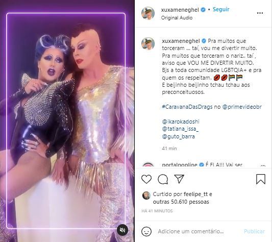 Xuxa e Ikaro Kadoshi apresentarão o "Caravana das Drags" no Prime Video (Foto: Reprodução/Instagram)