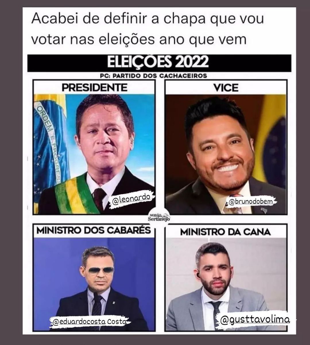 Bruno, da dupla com Marrone, fez brincadeira com o nome de Leonardo e outros sertanejos (Foto: Reprodução/Instagram)