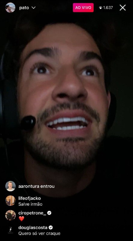 Alexandre Pato entrou em live às pressas (Foto: Reprodução)