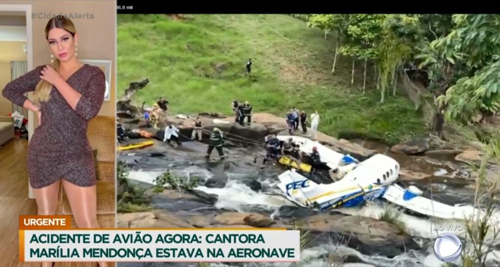 Cidade Alerta entrou no ar com acidente da cantora Marília Mendonça 