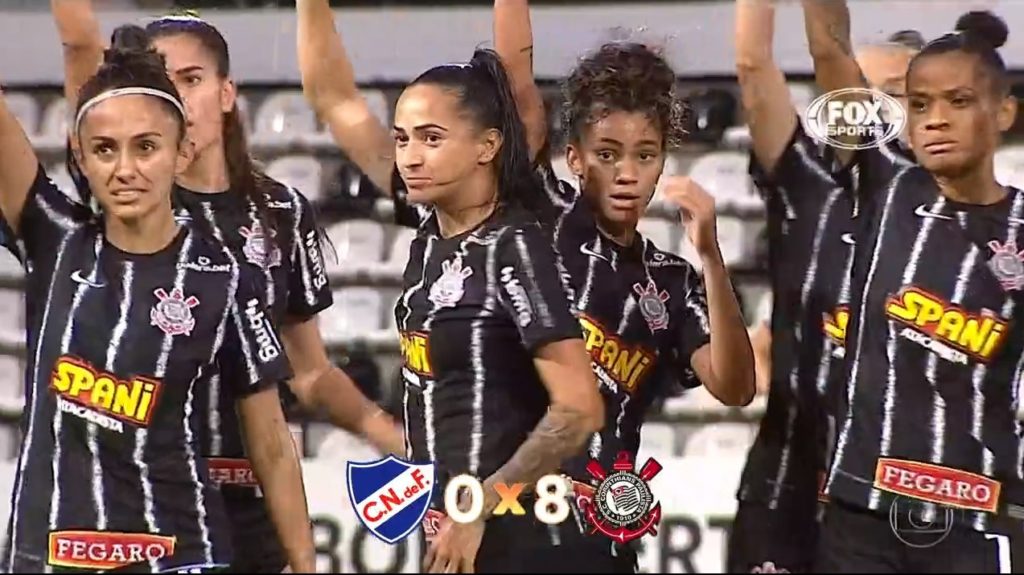 Ato das jogadoras do Corinthians foi exibido na Globo 