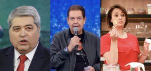 Datena, Faustão e Catia Fonseca serão uma das principais apostas da Band (Foto: Montagem/TV Foco)