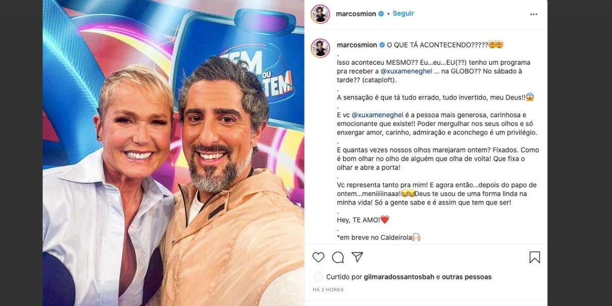 Marcos Mion manda recado para Xuxa (Reprodução)