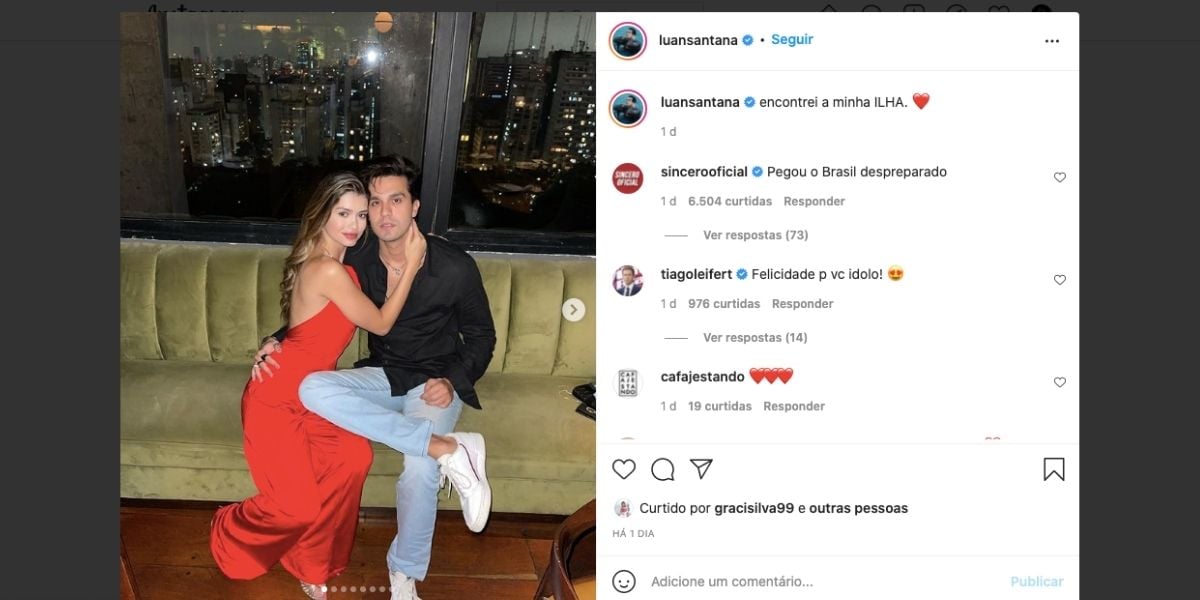 Luan Santana e sua namorada, Izabela Cunha - Foto: Reprodução