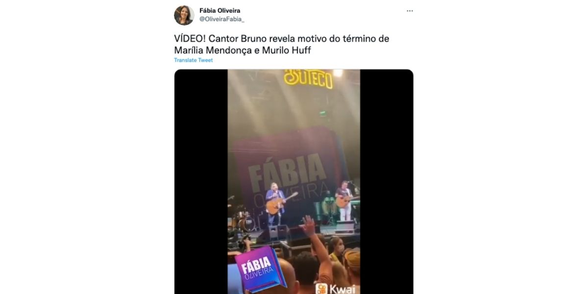 De acordo com Bruno, término de Marília Mendonça e Murilo ocorreu por conta de desentendimentos (Reprodução)