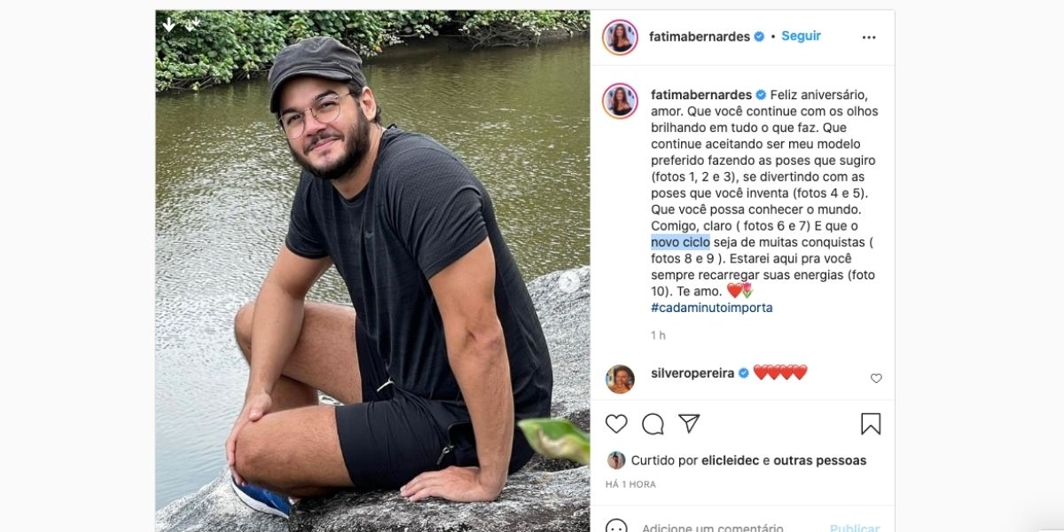 Fátima Bernardes declara amor para Túlio Gadelha (Reprodução)