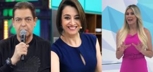 Faustão, Renata Fan e Catia Fonseca são as principais armas da Band para 2021 (Foto: Montagem/TV Foco)