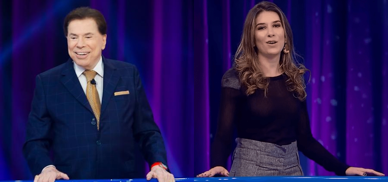 Silvio Santos e Rebeca Abravanel no comando do "Roda Roda Jequiti" (Foto: Reprodução/SBT)