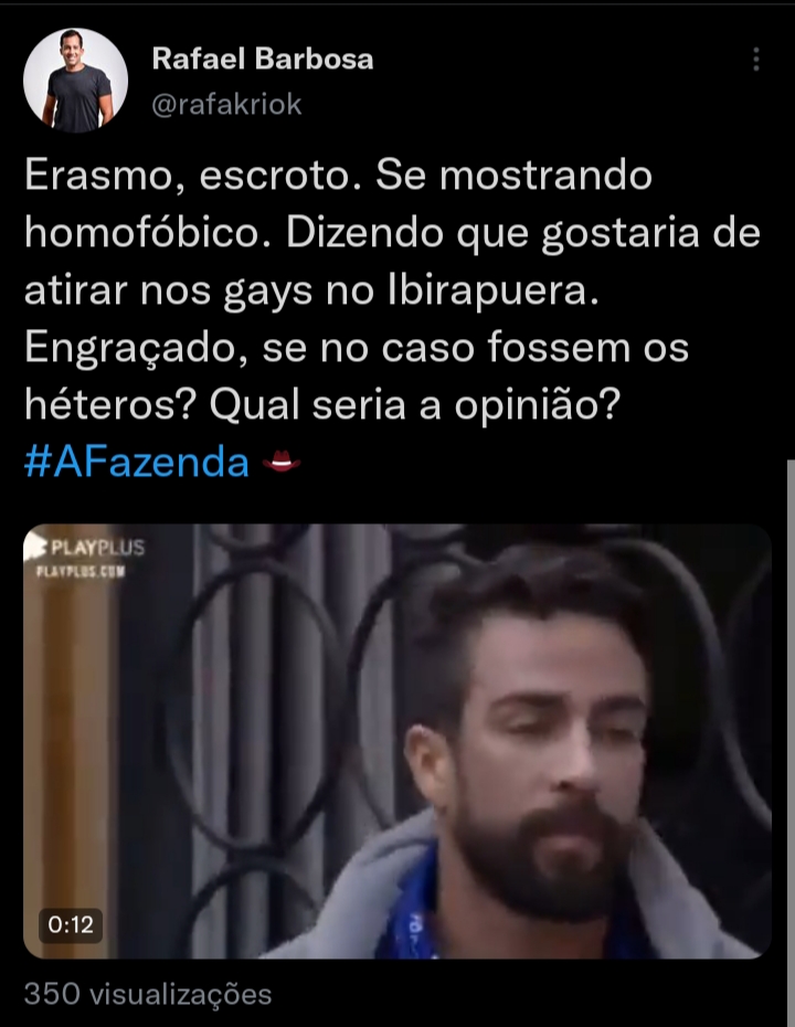 Internauta comenta sobre Erasmo (Foto: Reprodução)