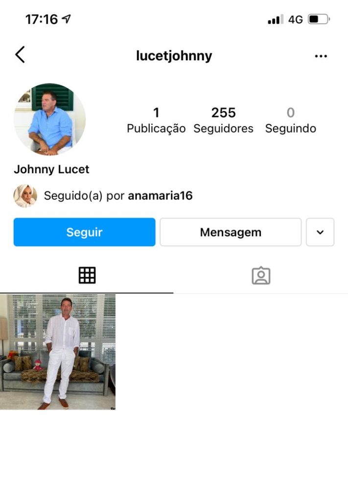 Perfil de Johnny Lucet, ex-marido de Ana Maria