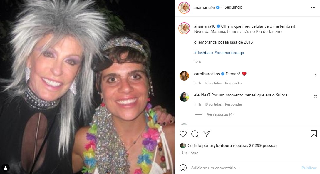 Ana Maria Braga ao lado da filha, Mariana (Foto: Reprodução/ Instagram)