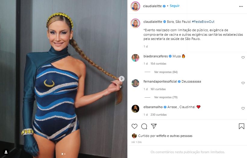 Claudia Leitte justificou quantidade de pessoas em show (Foto: Reprodução/Instagram)