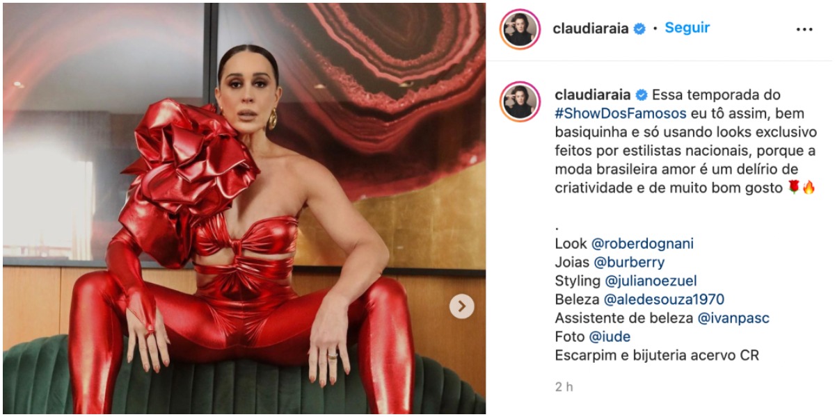 A atriz Claudia Raia foi alvo de brincadeira de Luciano Huck – Foto: Reprodução