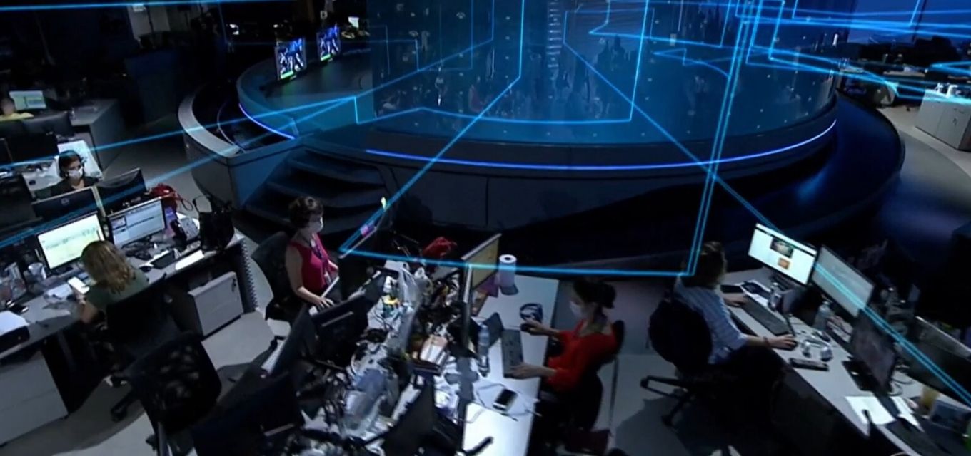 Redação do Jornal Nacional (Foto: Reprodução/TV Globo)