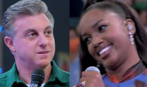 Luciano Huck ficou boquiaberto com a revelação de IZA (Foto: Montagem)