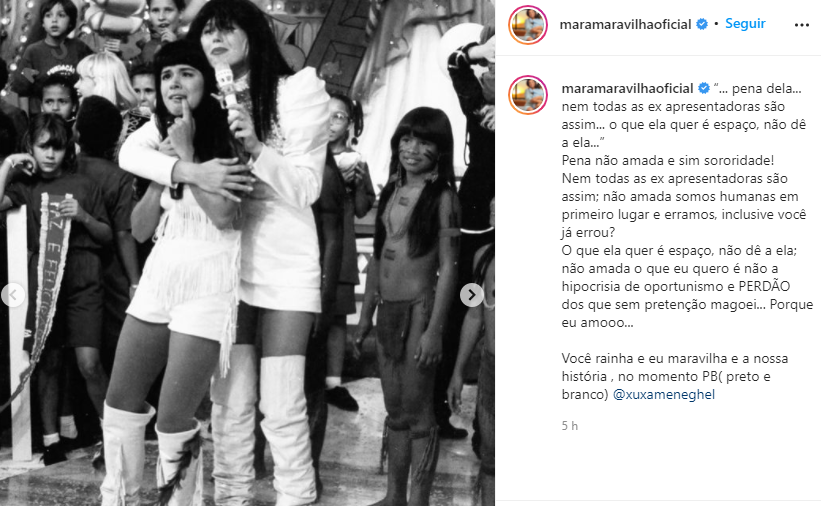 Mara dá suas alfinetadas na Xuxa novamente no Instagram (Foto: Reprodução)