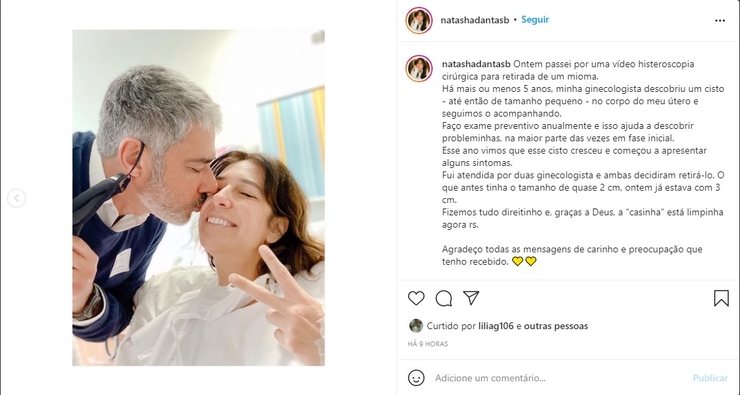 Natasha Dantas, Mulher de William Bonner, enfrenta cirurgia delicada - Foto: Reprodução