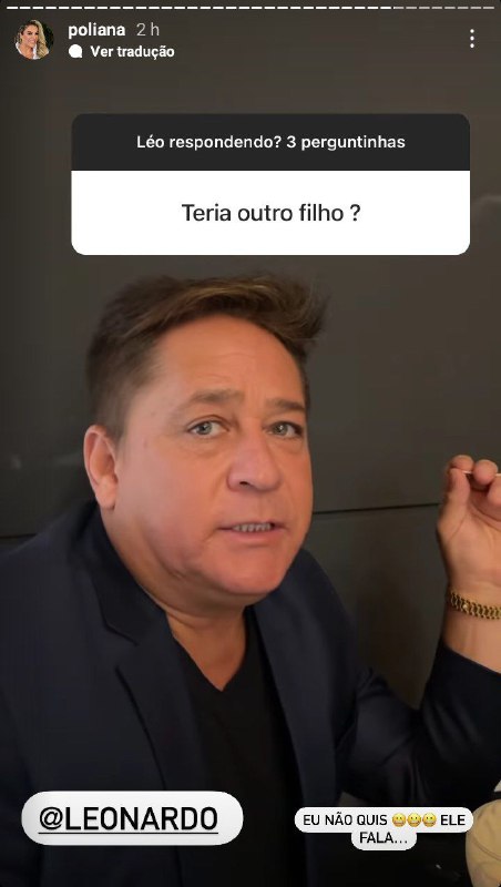 Leonardo falou sobre ter outro filho (Foto: Reprodução)