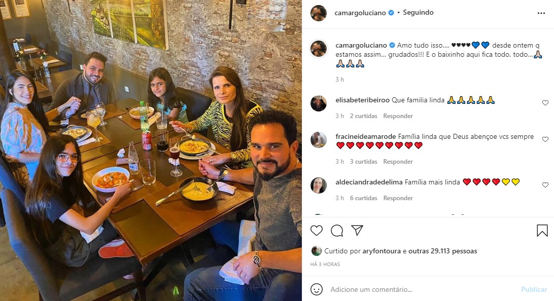 Luciano Camargo se reuniu com a família (Foto: Reprodução)