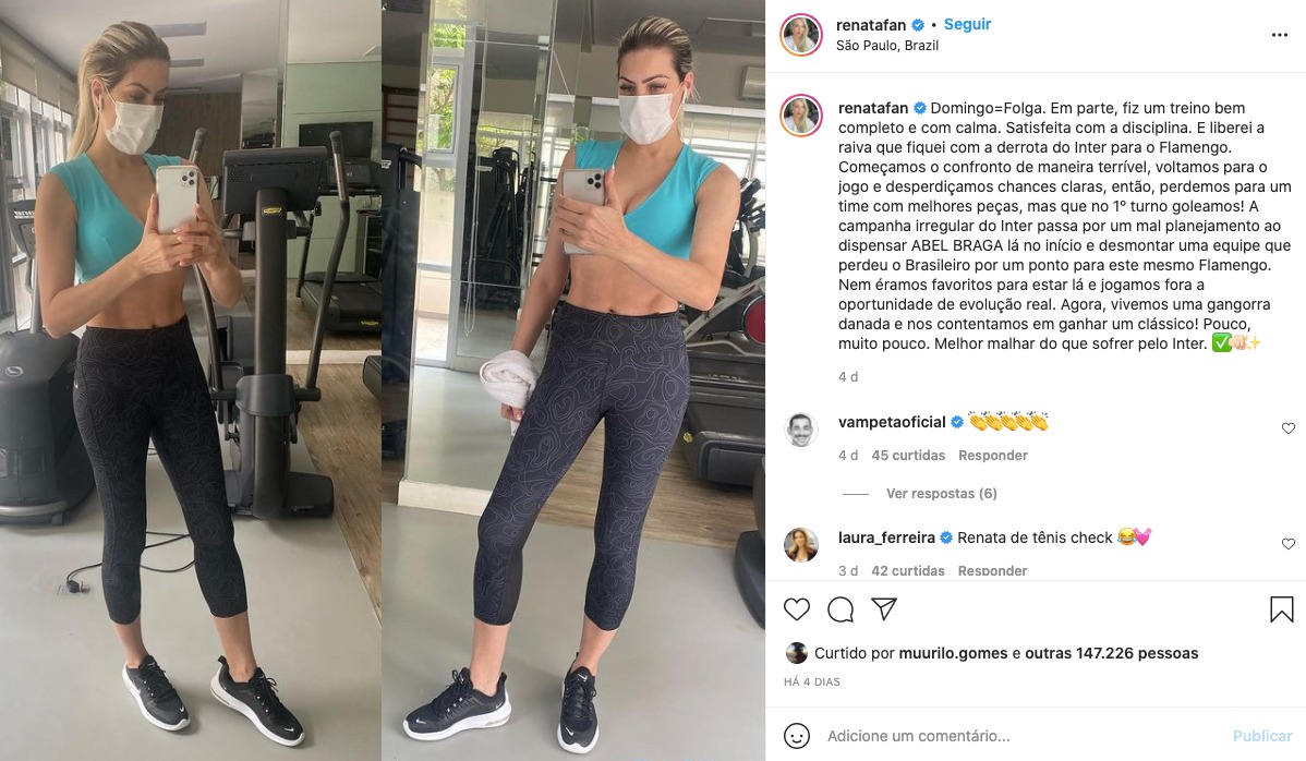 Renata Fan posta foto na academia e leva fãs à loucura - Reprodução