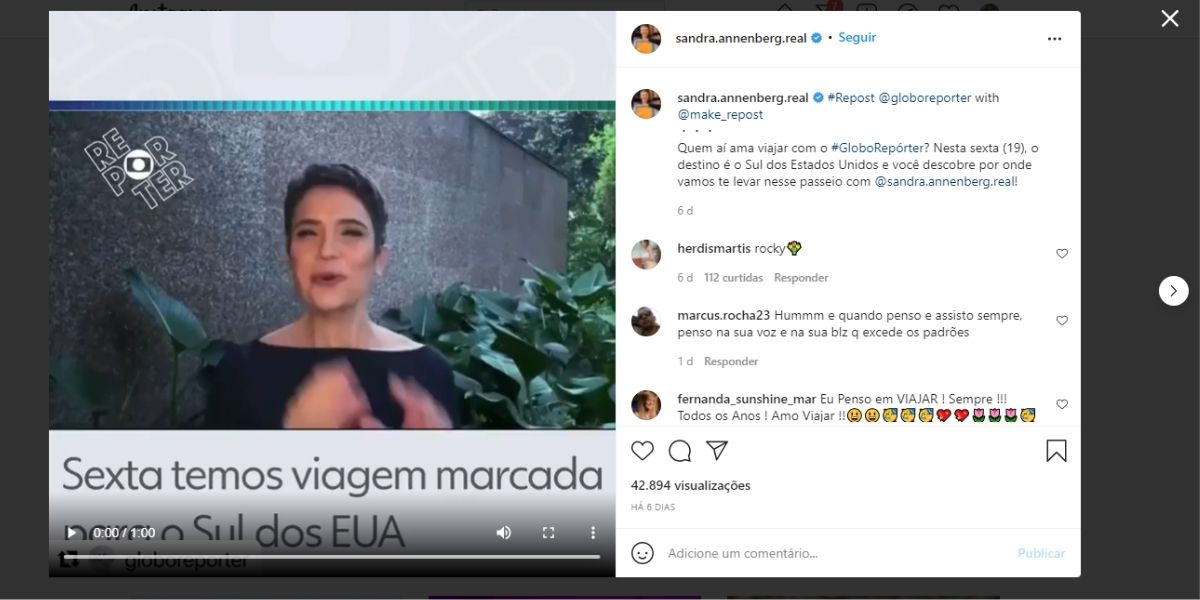 Sandra Annenberg, após ver Globo Repórter ser tirado do ar, expõe saída do país e confirma: "Dificuldade"