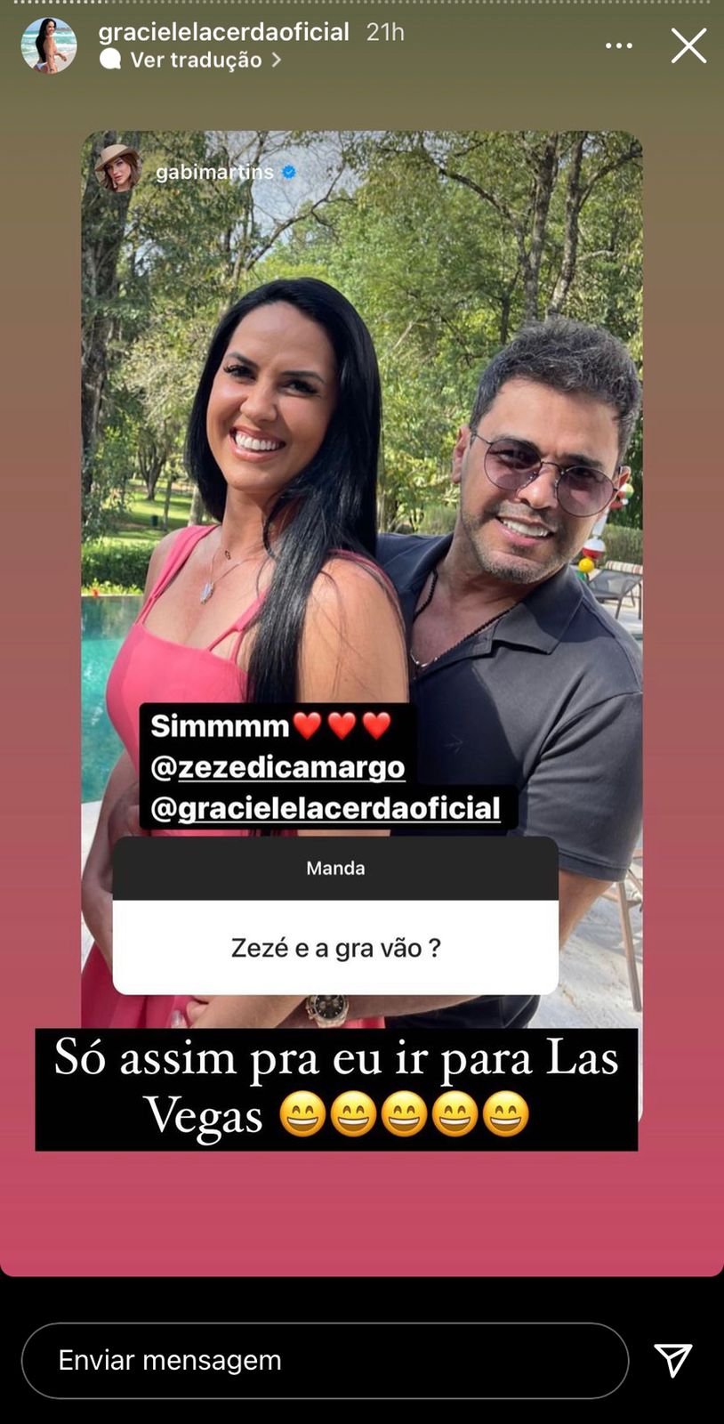 Graciele Lacerda, após ver Zezé lado a lado com Zilu, arruma as malas e anuncia saída do país: "O mais difícil"