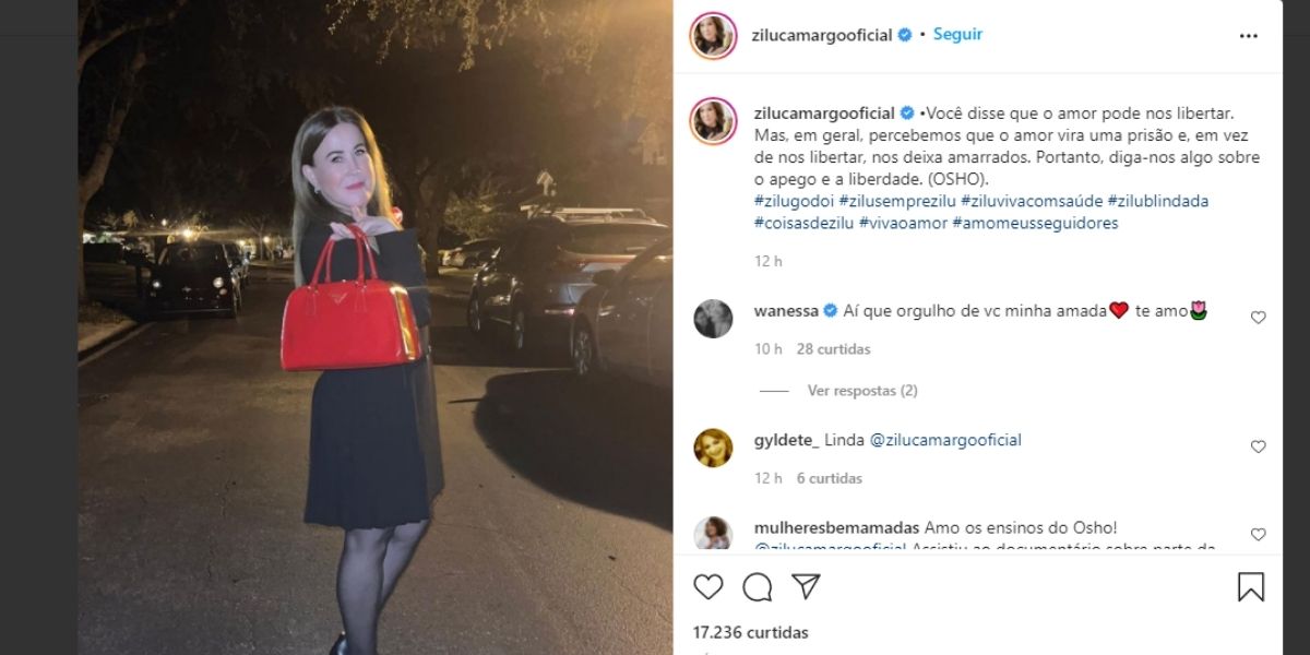 Zilu faz textão sobre sentimentos (Reprodução: Instagram)