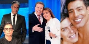 Renata Vasconcellos, William Bonner, Silvio Santos, Íris Abravanel, Mariana e Cauã Reymond (Reprodução)