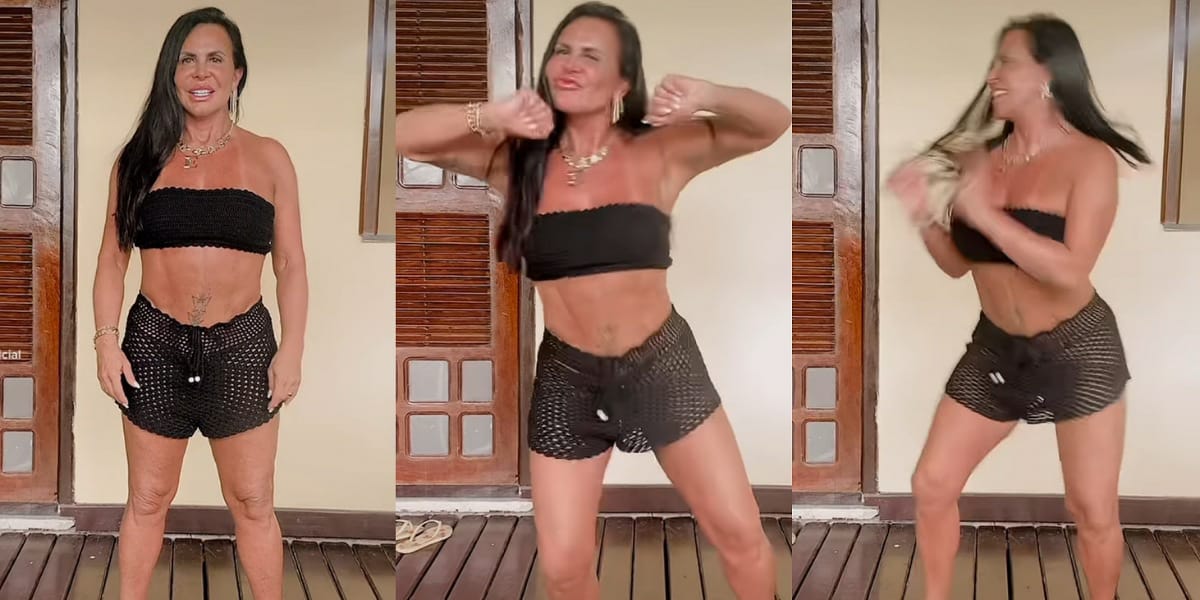 Gretchen rouba a cena ao mostrar corpo sarado em vídeo de dança (Foto: Reprodução)