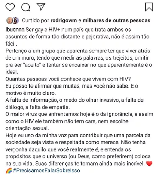 Publicação de Leandro Bueno no Instagram (Foto: Reprodução)