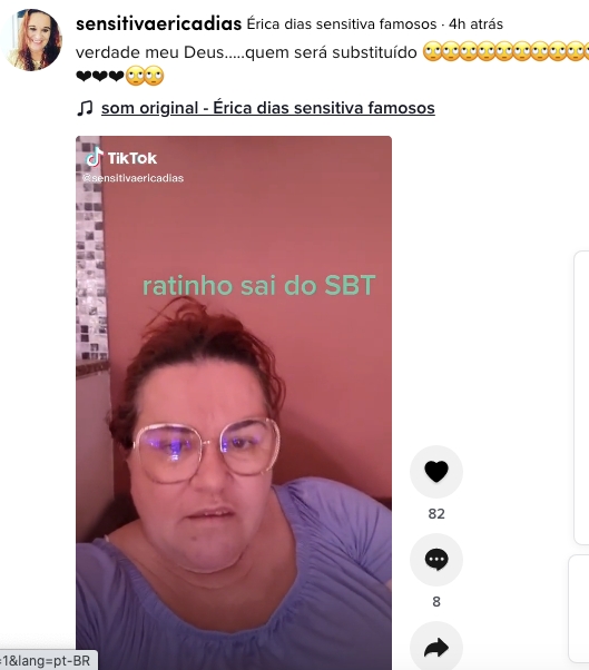 De acordo com Érika Dias, Ratinho deixará SBT (Reprodução)