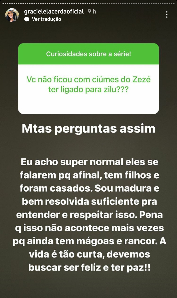 Publicação de Graciele Larcerda (Foto: Reprodução/ Instagram)