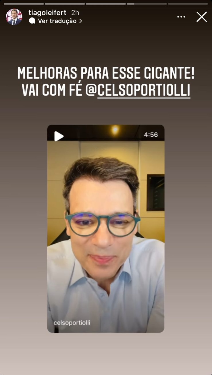 Publicação de Tiago Leifert (Imagem: Reprodução)