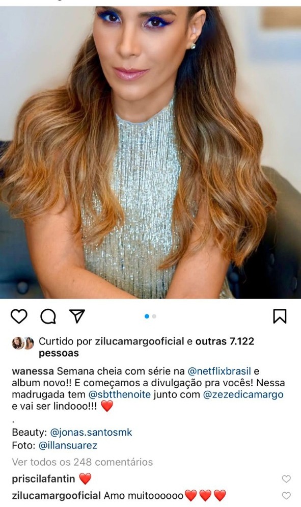 Zilu se declarou para Wanessa nas redes sociais