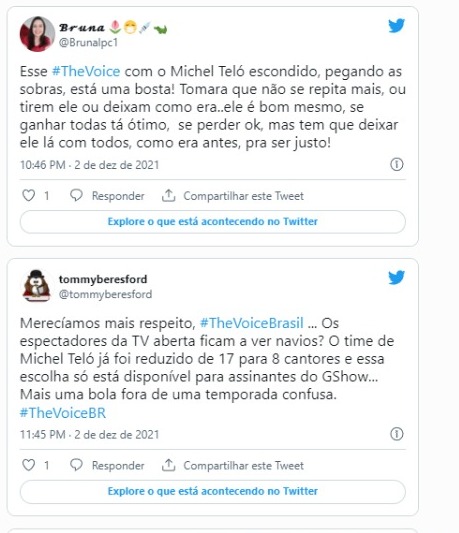 Decisão da Globo não agradou o público