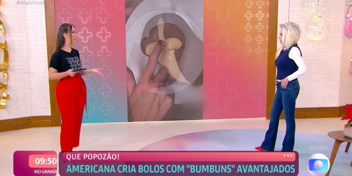 "Não é para comer a bunda", Ana Maria escandaliza no Mais Você e repórter vai ao chão: "Só para apreciar"