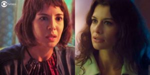 Bárbara e Lara ficam cara a cara na novela Um Lugar ao Sol (Foto: Reprodução/Globo/Montagem/TV Foco)