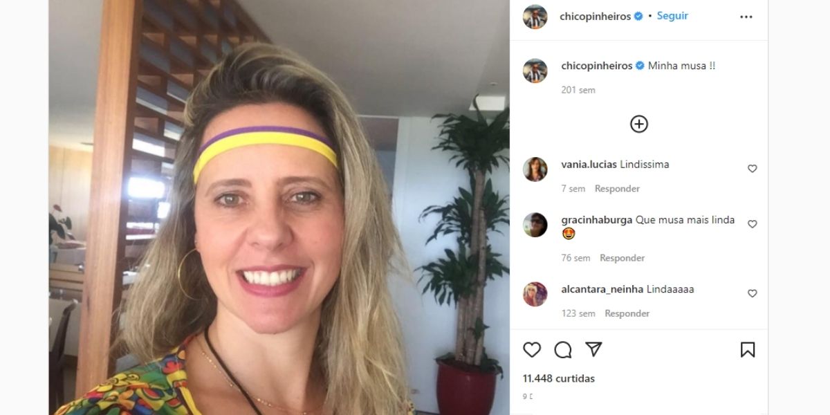 Chico Pinheiro se declara a esposa, Leda Rielli (Foto: Reprodução/Instagram)
