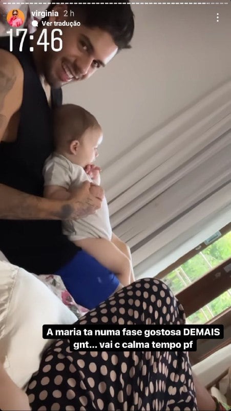 Zé Felipe surgiu com a filha, Maria Alice, no colo (Foto: Reprodução/ Instagram)