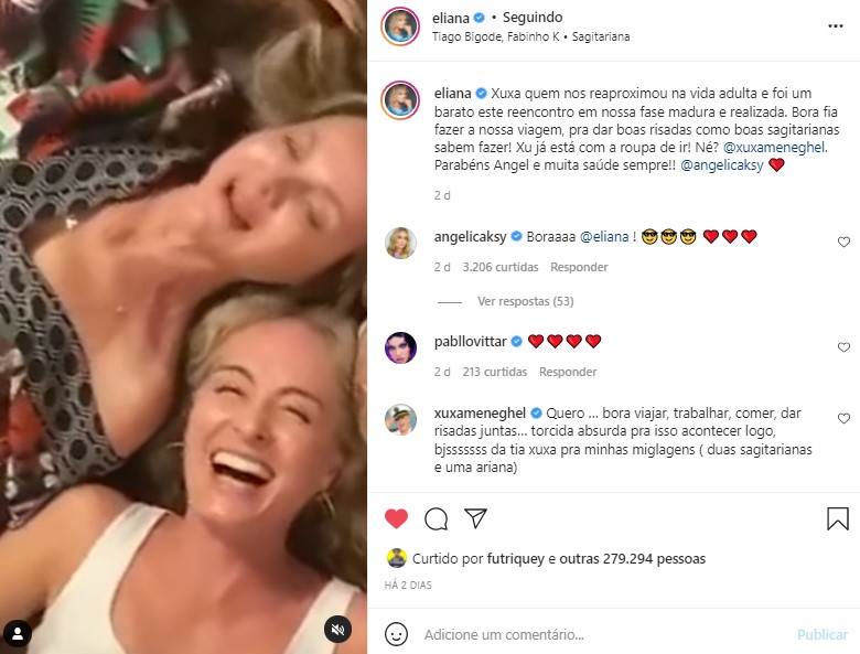 Eliana resolveu expor seu carinho por Angélica (Foto: Reprodução/ Instagram)